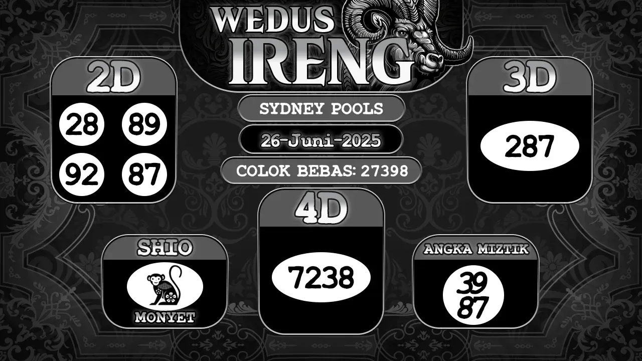 syair Wedus Ireng Sydney Pools 26 06 2025