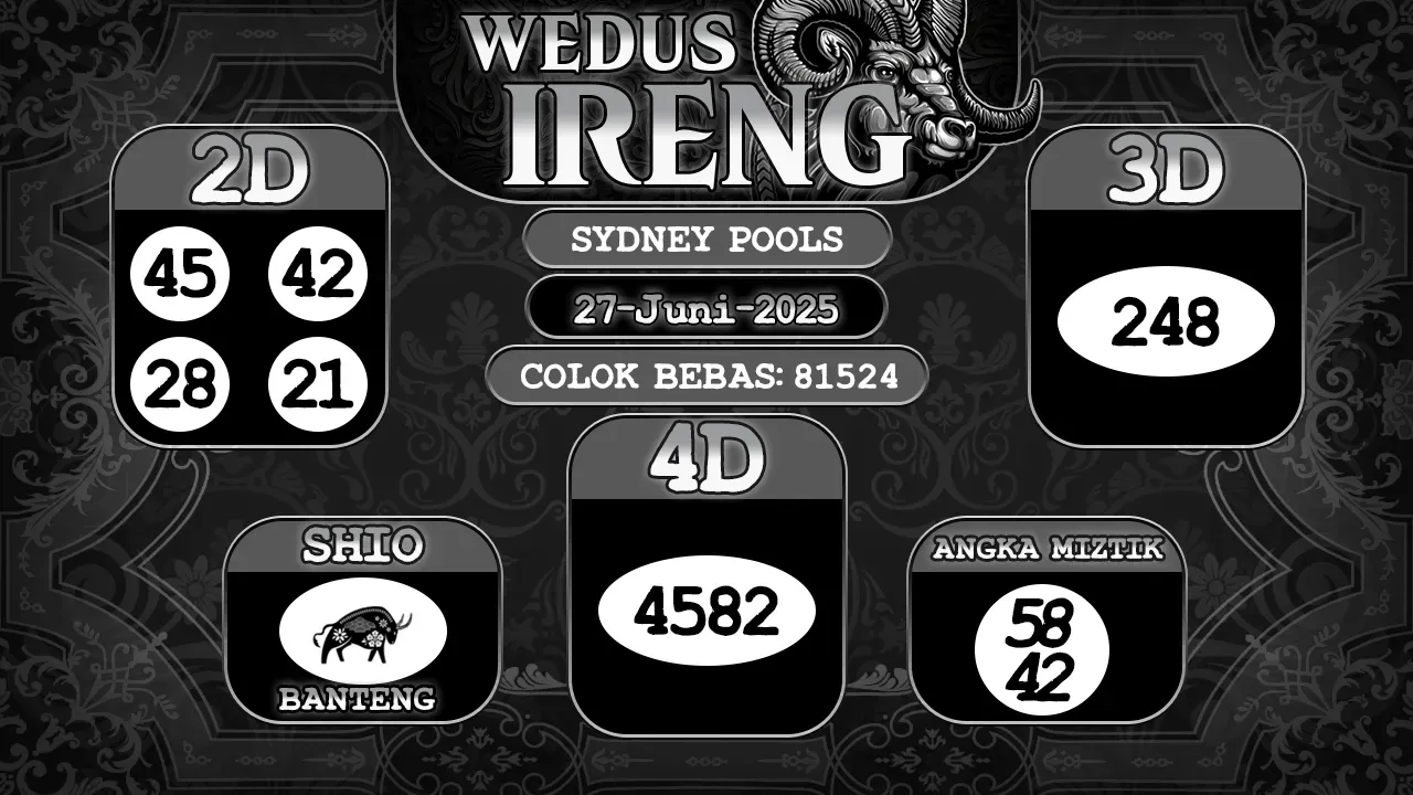 syair Wedus Ireng Sydney Pools 27 06 2025
