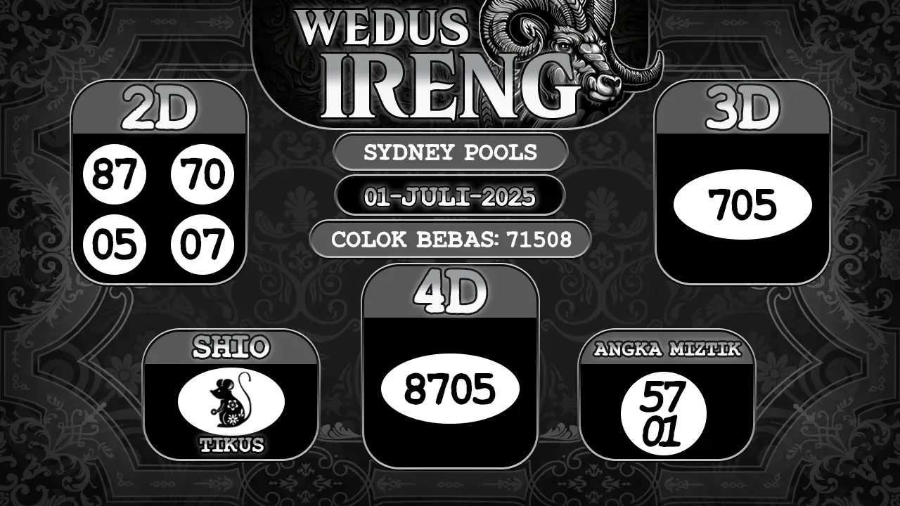 syair Wedus Ireng Sydney Pools 01 07 2025