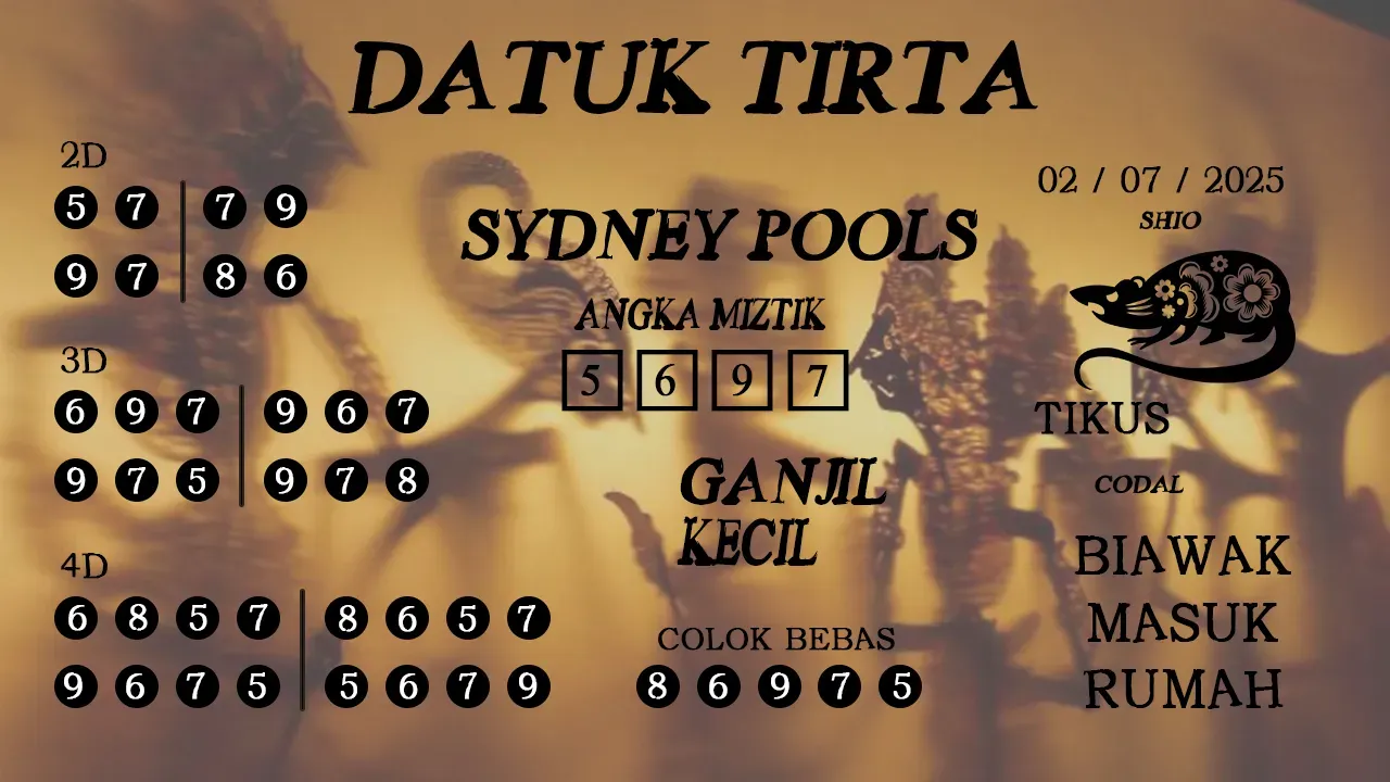 syair Datuk Tirta Sydney Pools 02 07 2025