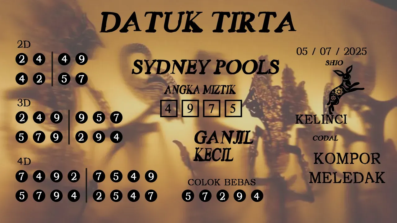 syair Datuk Tirta Sydney Pools 05 07 2025