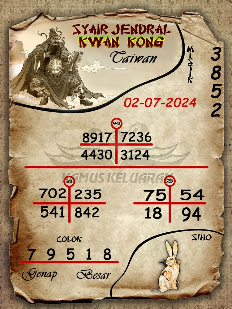 syair jendral kwan kong Taiwan 02 07 2025