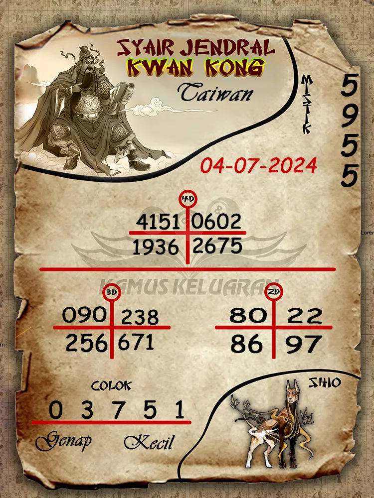 syair jendral kwan kong Taiwan 04 07 2025