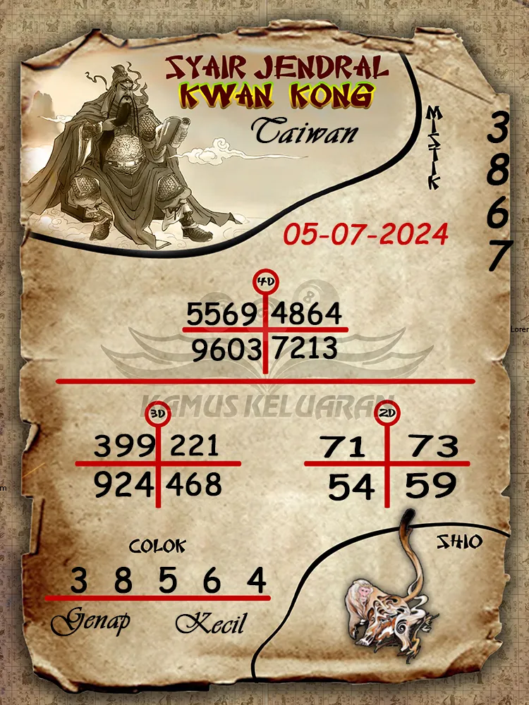 syair jendral kwan kong Taiwan 05 07 2025