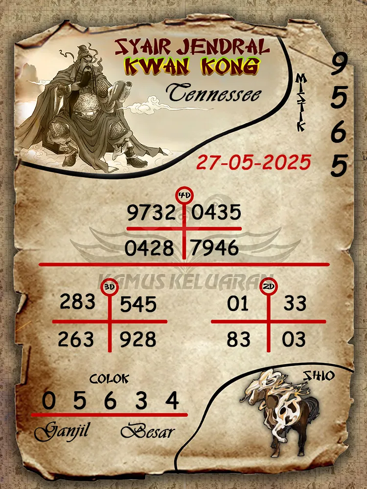 syair jendral kwan kong tennessee 27 05 2025