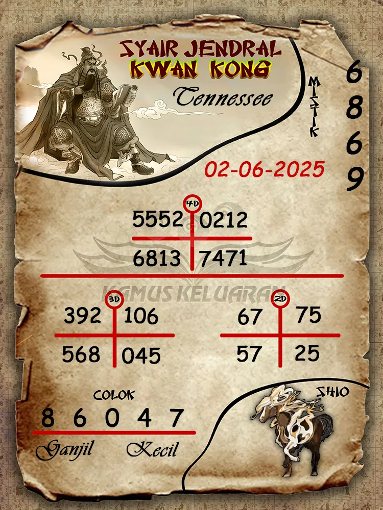 syair jendral kwan kong tennessee 02 06 2025