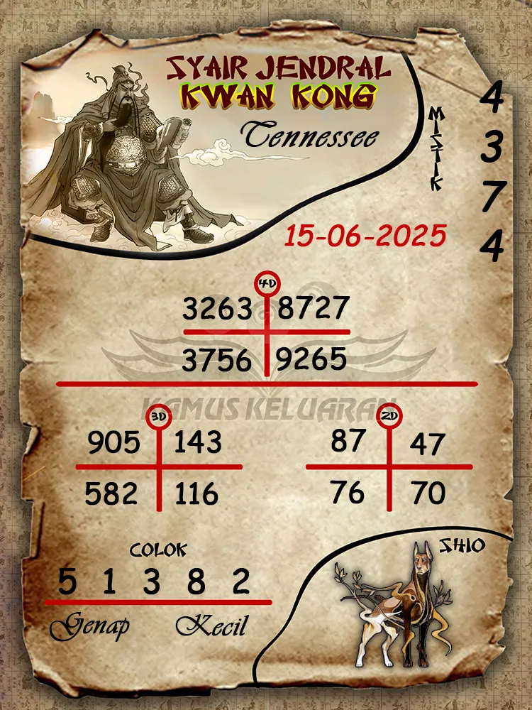 syair jendral kwan kong tennessee 15 06 2025