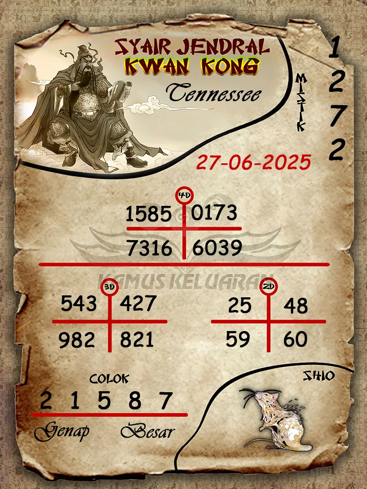 syair jendral kwan kong tennessee 27 06 2025