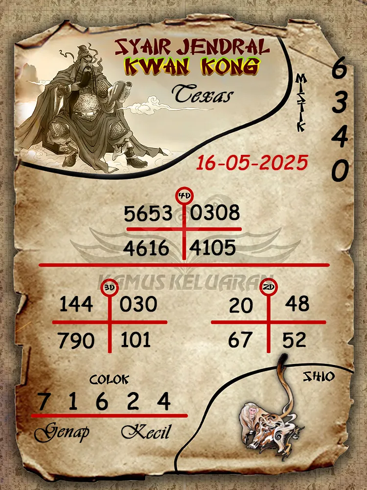 syair jendral kwan kong texas 16 05 2025