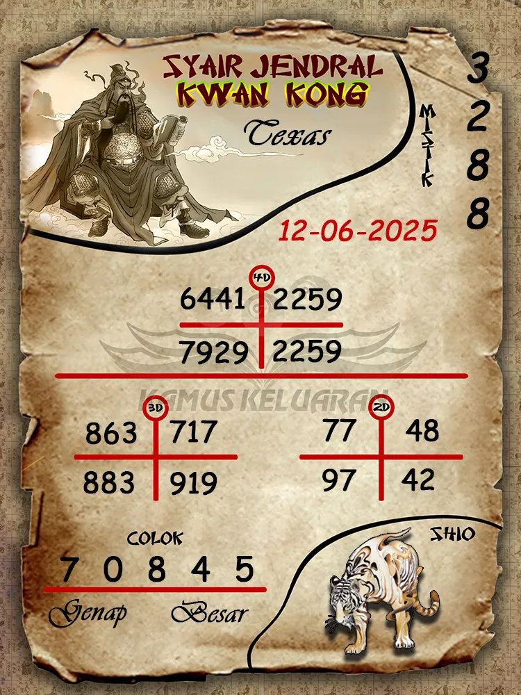 syair jendral kwan kong texas 12 06 2025