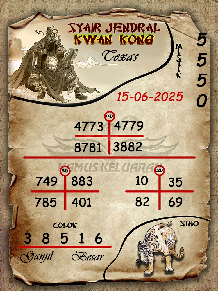 syair jendral kwan kong texas 15 06 2025