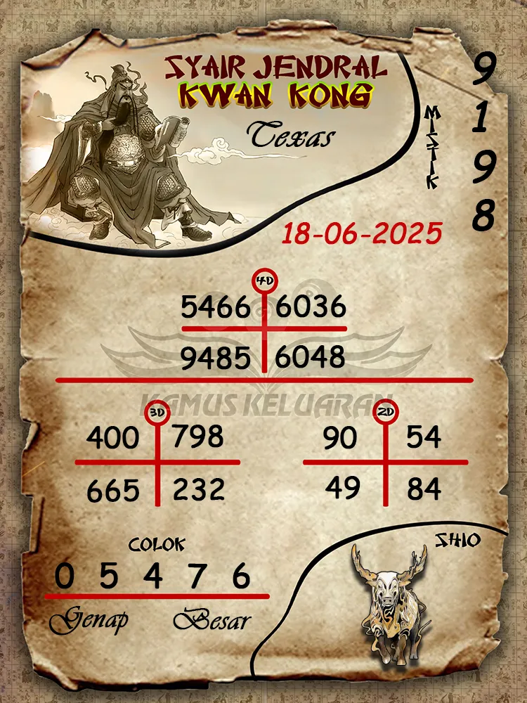 syair jendral kwan kong texas 18 06 2025