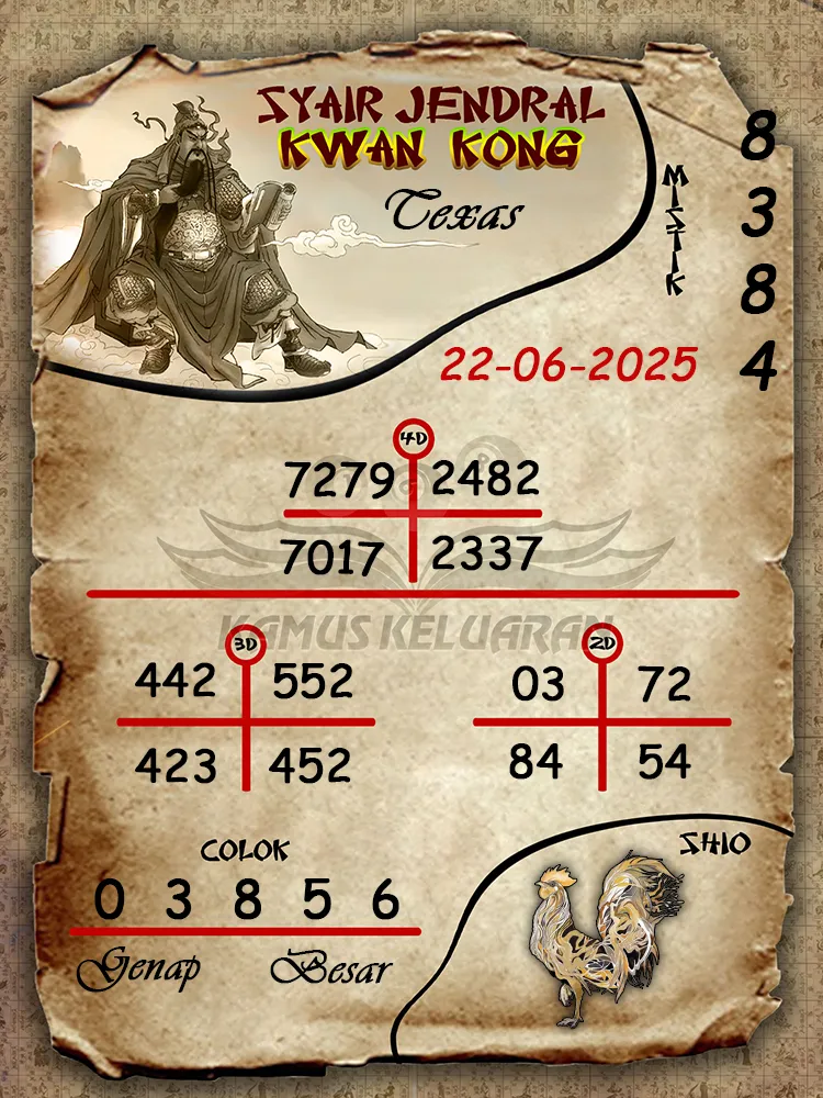 syair jendral kwan kong texas 22 06 2025