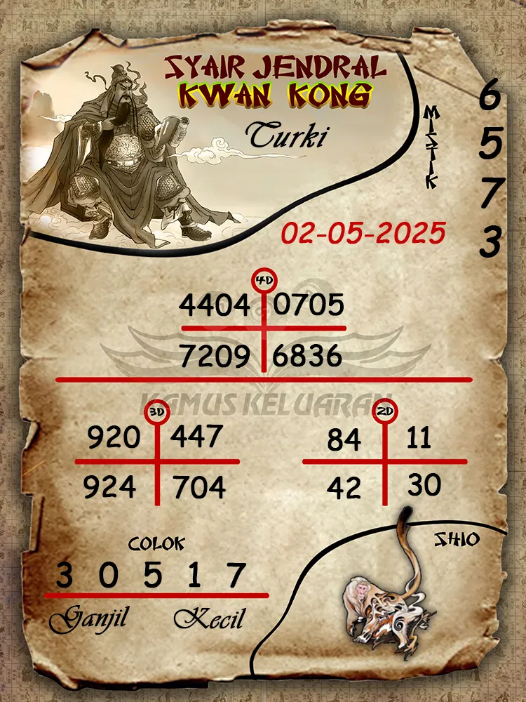 syair jendral kwan kong turki 02 05 2025
