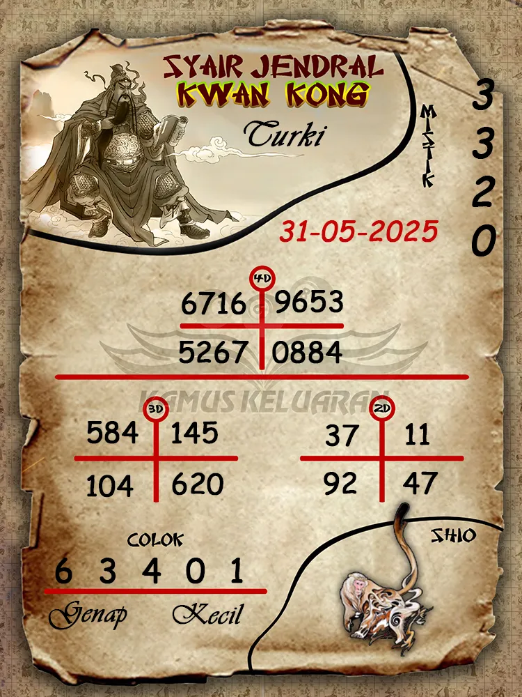 syair jendral kwan kong turki 31 05 2025