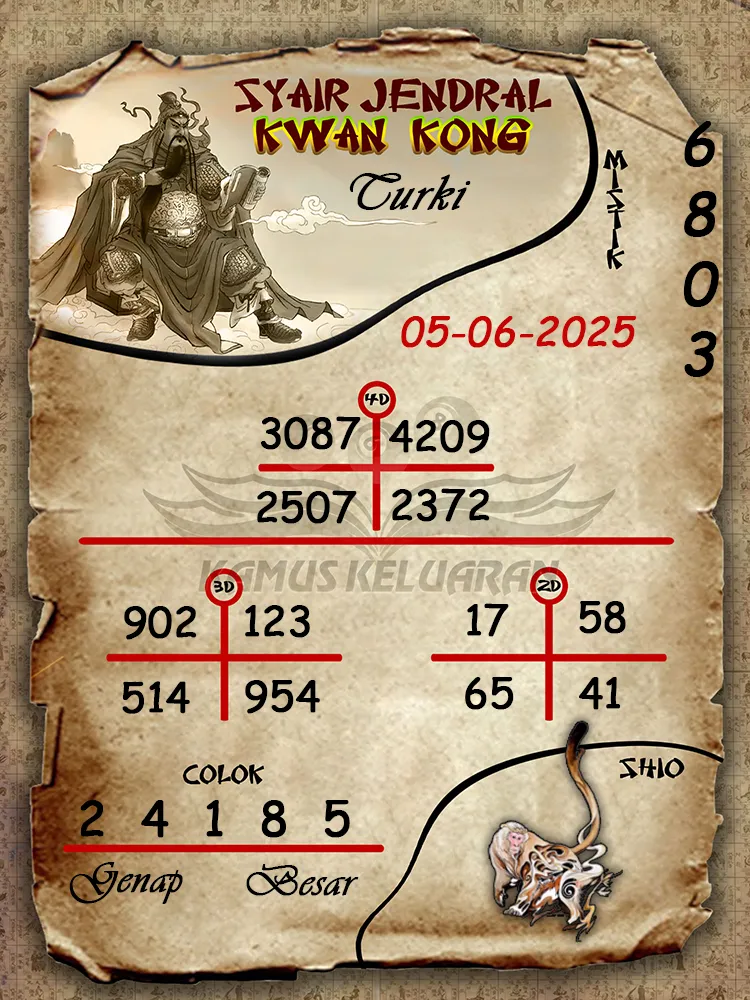 syair jendral kwan kong turki 05 06 2025