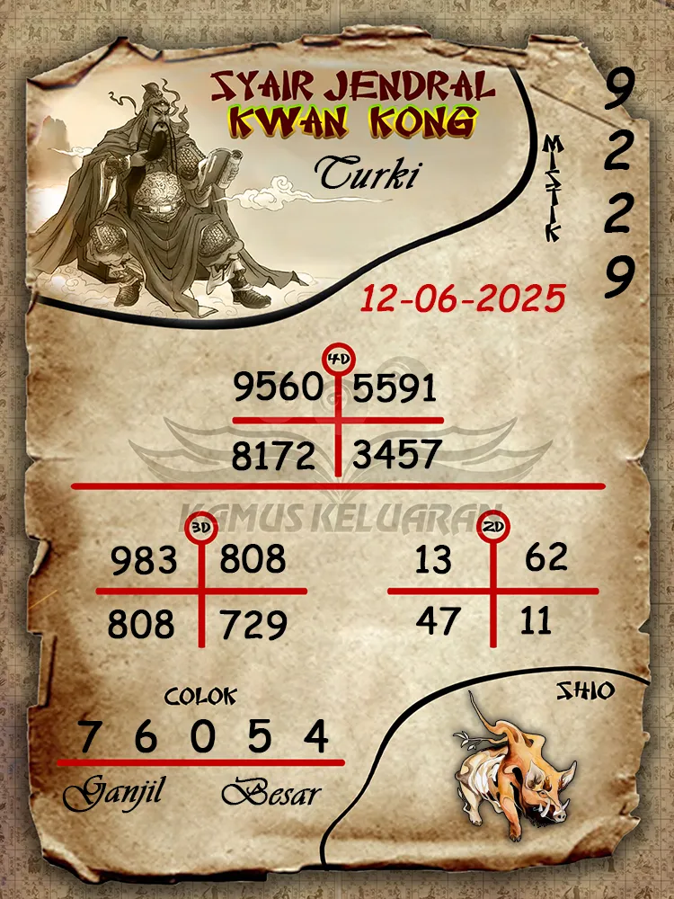 syair jendral kwan kong turki 12 06 2025