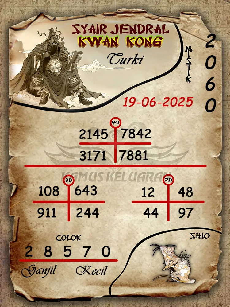 syair jendral kwan kong turki 19 06 2025