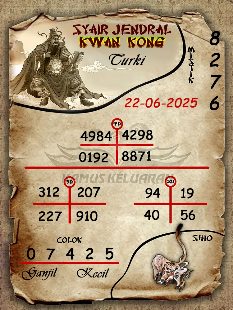 syair jendral kwan kong turki 22 06 2025