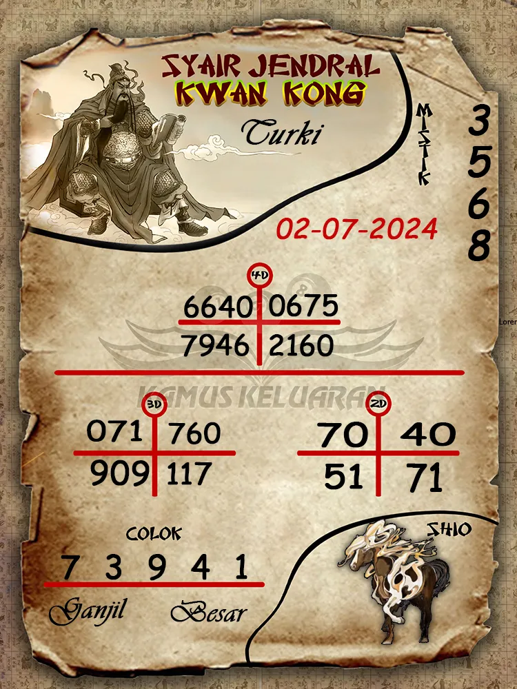syair jendral kwan kong Turki 02 07 2025
