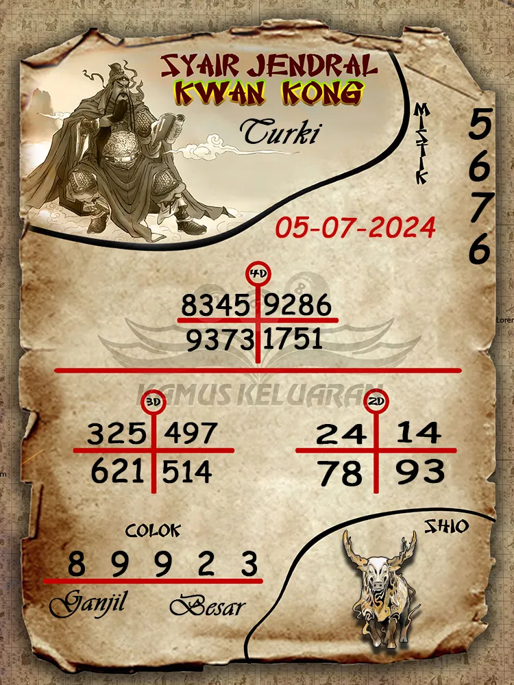 syair jendral kwan kong Turki 05 07 2025