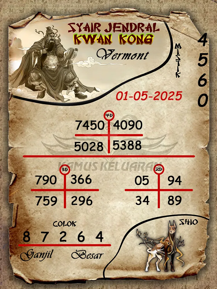syair jendral kwan kong vermont 01 05 2025