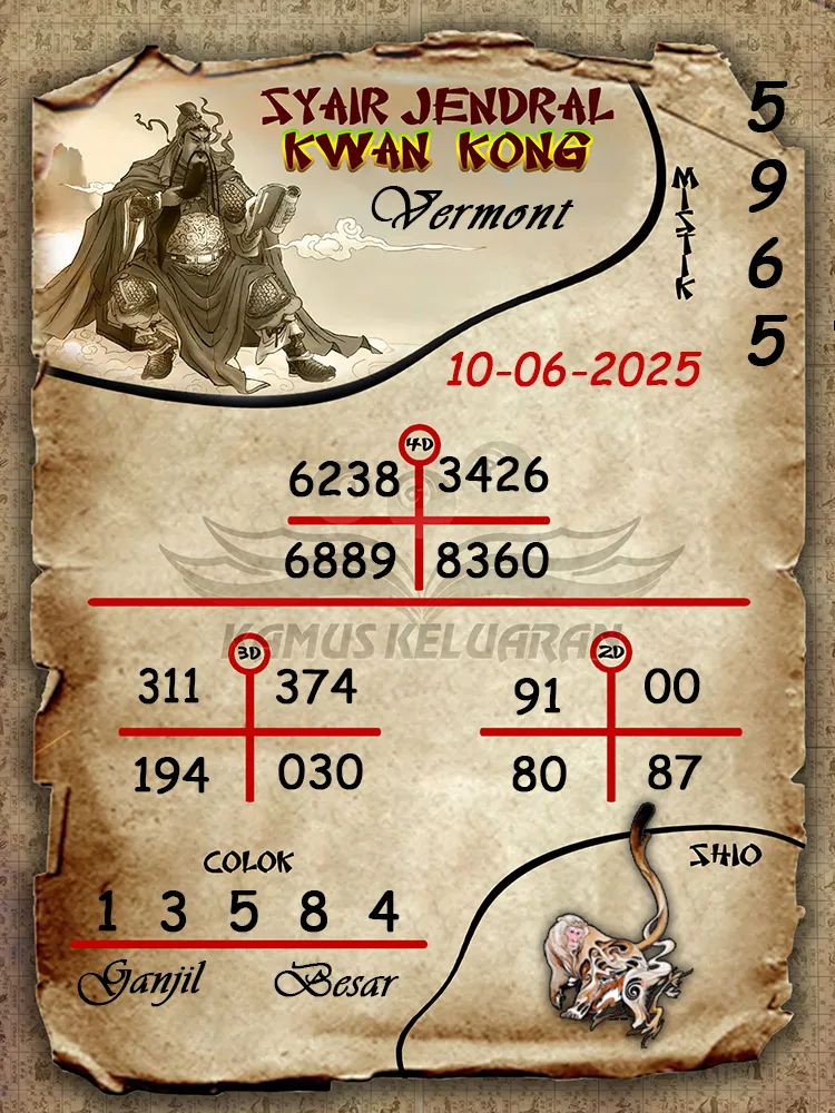 syair jendral kwan kong vermont 10 06 2025