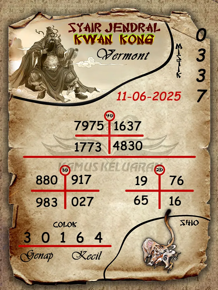 syair jendral kwan kong vermont 11 06 2025