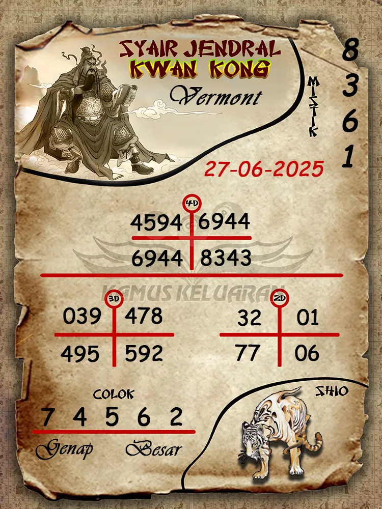 syair jendral kwan kong vermont 27 06 2025