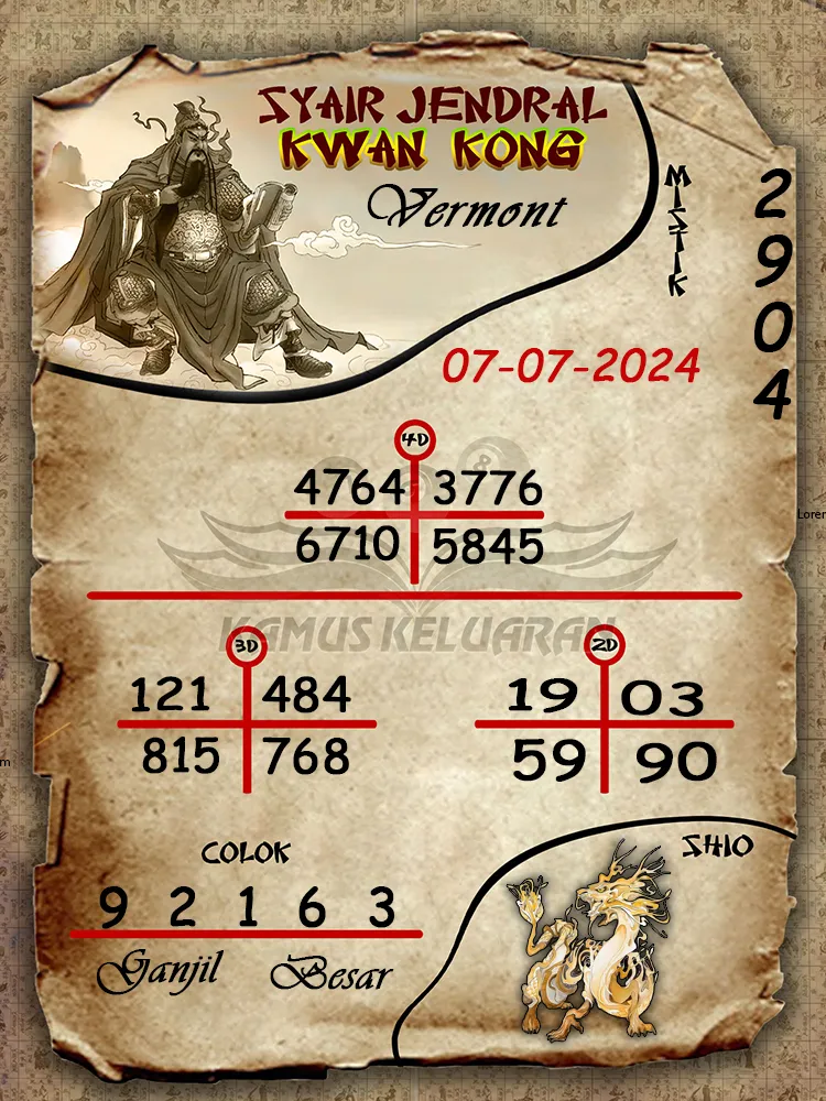 syair jendral kwan kong Vermont 07 07 2025
