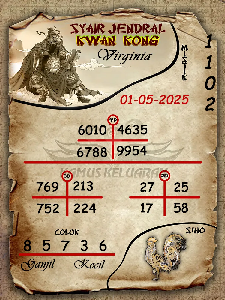 syair jendral kwan kong virginia 01 05 2025