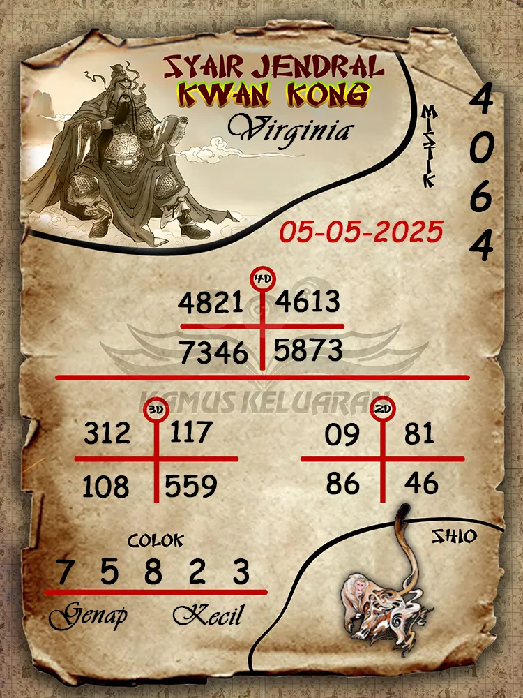 syair jendral kwan kong virginia 05 05 2025