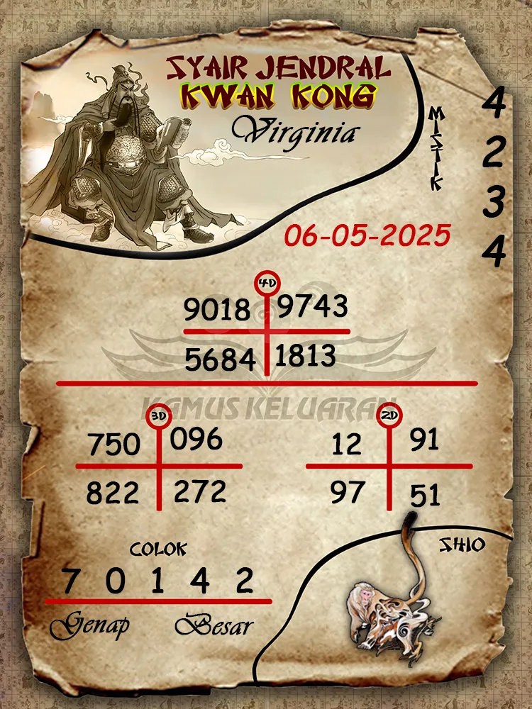 syair jendral kwan kong virginia 06 05 2025