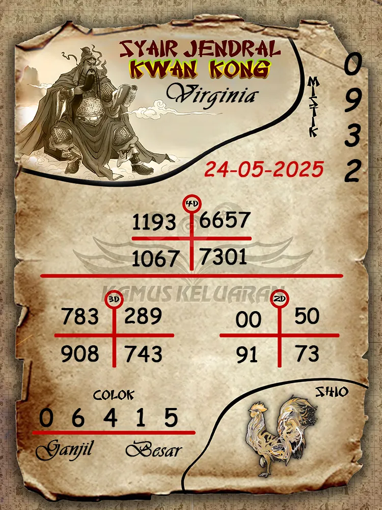 syair jendral kwan kong virginia 24 05 2025