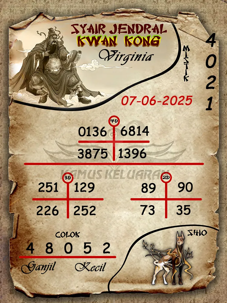 syair jendral kwan kong virginia 07 06 2025