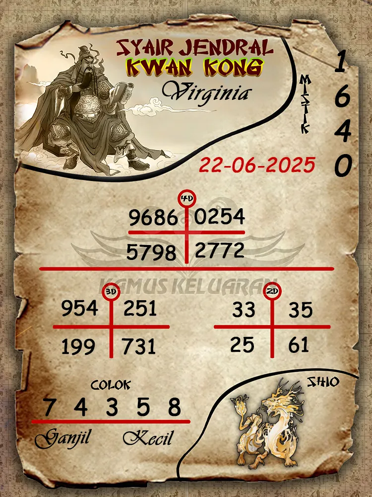syair jendral kwan kong virginia 22 06 2025