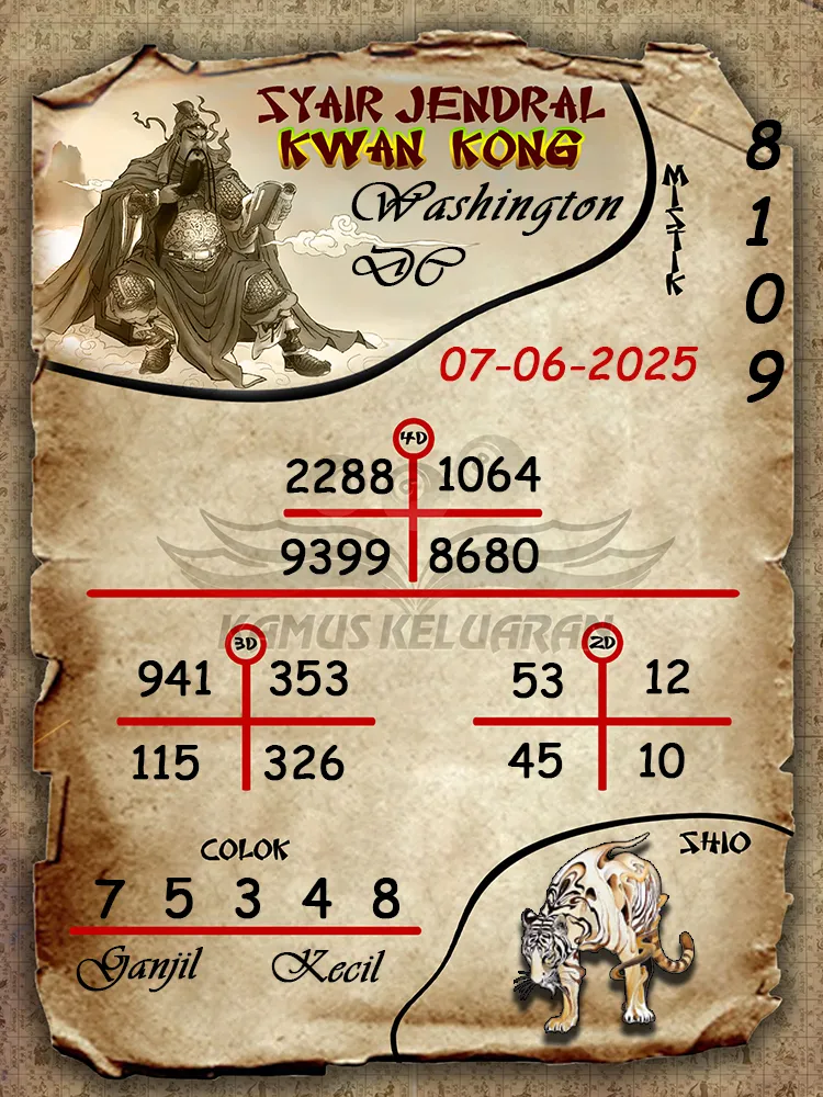 syair jendral kwan kong washington dc 07 06 2025