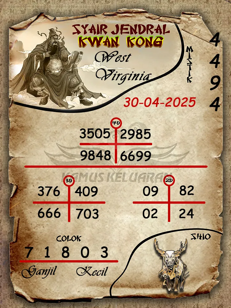 syair jendral kwan kong west virginia 30 04 2025