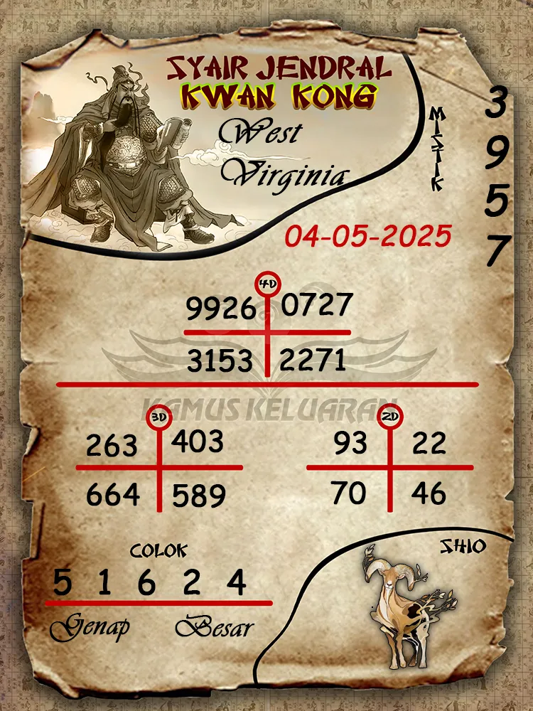 syair jendral kwan kong west virginia 04 05 2025