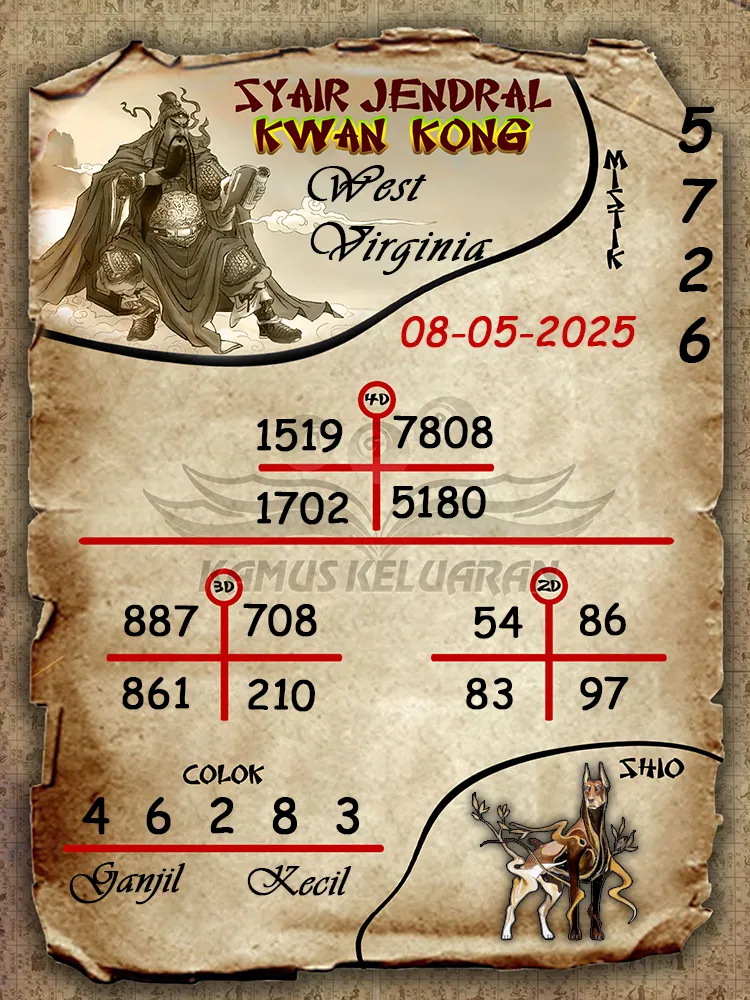 syair jendral kwan kong west virginia 08 05 2025