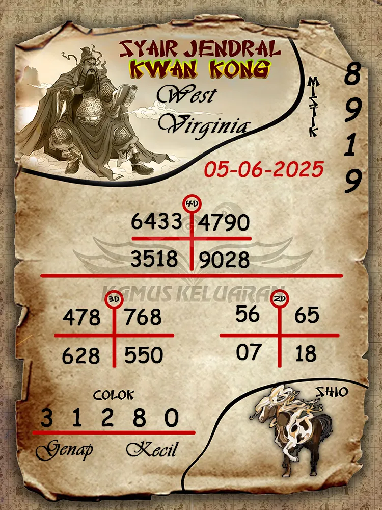 syair jendral kwan kong west virginia 05 06 2025