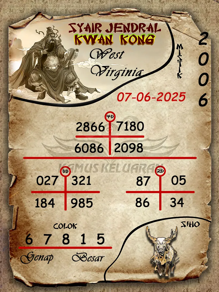 syair jendral kwan kong west virginia 07 06 2025