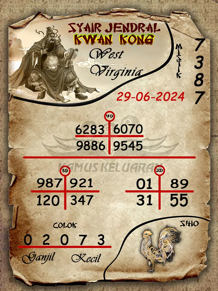 syair jendral kwan kong West Virginia 29 06 2025