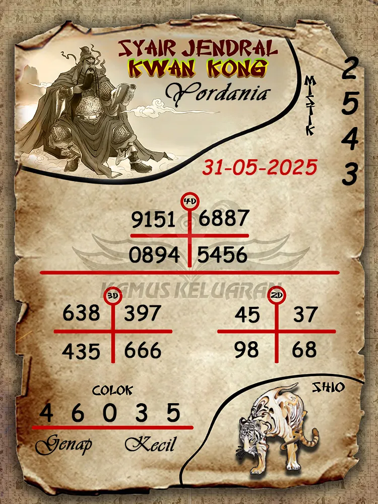 syair jendral kwan kong yordania 31 05 2025