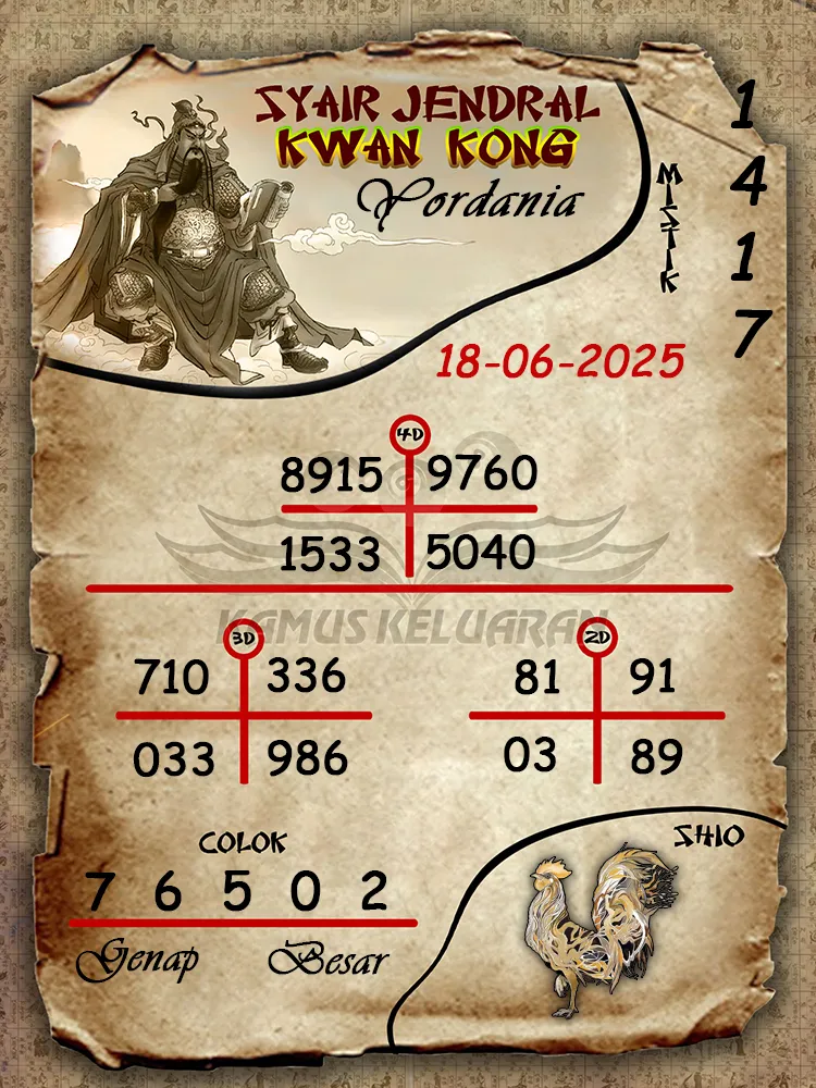 syair jendral kwan kong yordania 18 06 2025