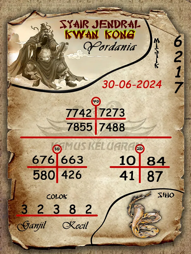 syair jendral kwan kong Yordania 30 06 2025